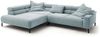 KAWOLA Sofa DELIA Ecksofa XL Cord hellblau mit motorischem Sitzvorzug Recamiere links 74 x 219 x 312 cm Bild 3