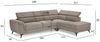 Ecksofa Sibet Rechts Taupe - mit Stoff-Bezug & Kopfstütze Bild 3