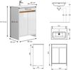 Waschbeckenunterschrank Lemgo Weiß Hochglanz 2 Teile, Unterschrank 60 cm Vicco Bild 3