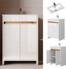 Waschbeckenunterschrank Lemgo Weiß Hochglanz 2 Teile, Unterschrank 60 cm Vicco Bild 2