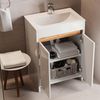 Waschbeckenunterschrank Lemgo Weiß Hochglanz 2 Teile, Unterschrank 60 cm Vicco Bild 5