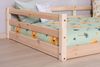 Ticaa Kinderbett, Neo Hausbett Bodenbett mit Rausfallschutz 150kg, inkl. Lattenrost & abnehmbarem Rausfallschutz, 100x200, Natur Bild 4