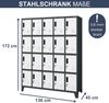 Schließfachschrank Spind ROBERT - 20 Fächer, Etikettenhalter Lüftungsschlitze | Wertfachschrank Umkleideschrank Metall Kleiderspind, 172x136x45cm Anthrazit-Weiß Bild 2
