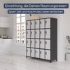 Schließfachschrank Spind ROBERT - 20 Fächer, Etikettenhalter Lüftungsschlitze | Wertfachschrank Umkleideschrank Metall Kleiderspind, 172x136x45cm Anthrazit-Weiß Bild 3