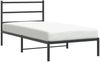 vidaXL Bettgestell mit Kopfteil Metall Schwarz 107x203 cm 355361 Bild 2
