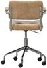 Bürostuhl Kova aus geripptem Webstoff, modern höhenverstellbar, sandfarben, bequem und drehbar Bild 5