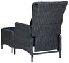 vidaXL Gartensessel Verstellbar mit Fußhocker Poly-Rattan Dunkelgrau 313303 Bild 5