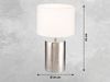 LED Tischlampe mit Keramikfuß Silber Antik & Stoffschirm Leinen Weiß, Höhe 43cm Bild 3