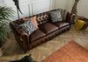Sofa 3-Sitzer Echtleder 216x82x75 braun CHESTERFIELD #103 Bild 3