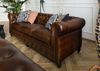 Sofa 3-Sitzer Echtleder 216x82x75 braun CHESTERFIELD #103 Bild 2