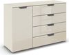 rauch Aditio Box, Kommode, 1-türig, 4 Schubladen, mit Glasfront, mit Softclose-Funktion, Farbe Beige, BxHxT 120x81x42cm Bild 3