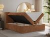 Boxspringbett mit Kopfteil und Topper T25, Cord Bett - TILIANO - 200 x 200 cm - Orange Cord - H3 Bild 3