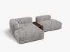 Micadoni Ecksofa Martina 2-Sitzer mit Couchtisch Links Kord Hellgrau Bild 3