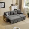 Schlafsofa in Dunkelgrau Oxford-Stoff, variabel mit Ottomane, USB-Anschluss, Stauraum, Rollen, MDF-Rahmen Bild 3