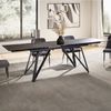 Esstisch 180-260cm ausziehbar Keramik Glas Schwarz Metallbeine Designer Rechteckig Bild 2