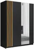 Vente-unique - CALELA Wardrobe and walk-in wardrobe Holz, Platte Schwarz - B 62 cm x H 198,5 cm x L 200,2 cm Bild 2