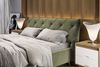 KAWOLA Bett ANNY Polsterbett Kopfteil niedrig Velvet olivgrün 160x200cm Bild 2