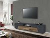 Dmora TV-Schrank Animai, niedriges Wohnzimmer-Sideboard, Fernsehständer-Basis, 100 % Made in Italy, 220 x 43 x 46 cm, Schiefer und Ahorn, Bild 2