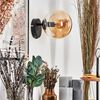 hofstein Wandleuchte Wandlampe aus Metall/Glas in Schwarz/Bernsteinfarben, ohne Leuchtmittel, Wandleuchte im Retro/Vintage-Design mit Glasschirm (15 cm), E14 Bild 2