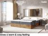 MEBLINI Boxspringbett LOFTY BOX 200x220 cm mit Bettkasten - H4/Dunkelgrau Samt Polsterbett - Doppelbett mit Topper & Taschenfederkern-Matratze Bild 4