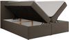 Boxspringbett mit Multipocket-Matratze und Topper, Doppelbett, Struktur dekostoff, Polsterbett mit Bettkästen - JAGUAR - 140 x 200 cm - Braun Struktur - H3 Bild 5