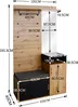Garderoben-Set mit Sitzfläche, Spiegel, Schuhschränke, Ablage, Kleiderstange und Haken Bild 5