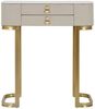 Dmora Konsolentisch Ronda, Tisch, Eingangskonsole, Regal, Creme und Gold, 70x40 h80 cm Bild 4