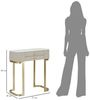 Dmora Konsolentisch Ronda, Tisch, Eingangskonsole, Regal, Creme und Gold, 70x40 h80 cm Bild 3