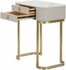 Dmora Konsolentisch Ronda, Tisch, Eingangskonsole, Regal, Creme und Gold, 70x40 h80 cm Bild 5