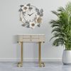 Dmora Konsolentisch Ronda, Tisch, Eingangskonsole, Regal, Creme und Gold, 70x40 h80 cm Bild 2