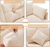 Merax Chenille-Stoffsofa, Dreisitzer-Sofa, Viersitzer-Sofa, L-förmiges Ecksofa mit Fußhocker, Beige Bild 5