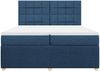 vidaXL Boxspringbett mit Matratze Blau 200x200 cm Stoff 3292169 Bild 4