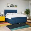 vidaXL Boxspringbett mit Matratze Blau 200x200 cm Stoff 3292169 Bild 3