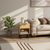 Nachttisch aus Spanplatte mit Schublade & offenem Fach, 35x26x50 cm, Eiche Bild 3
