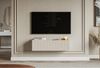 Selsey ‘Veldio’ TV-Lowboard hängend mit geriffelten Fronten, 100 cm, greige Bild 2