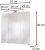 LED- Spiegelschrank 70 cm MANLY-03 weiß B/H/T: 70/64/20 cm Bild 5