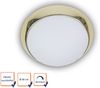 LED Deckenleuchte Deckenschale Opalglas matt, Dekorring Messing poliert, Ø 30cm Bild 2