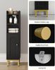 Badezimmerschrank, Toilettenschrank, Badschrank, schmales Badregal, Verstellbare Ablagen, platzsparend, für kleine Räume, einfache Montage, 20 × 20 × 83 cm, Schwarz Bild 4