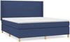 vidaXL Boxspringbett mit Matratze Blau 160x200 cm Stoff 3131847 Bild 2