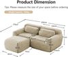 2-Sitzer Modulsofa in L-Form H 73 x T 204 x B 179 cm aus Plüschstoff in Hellkhaki, rahmenlos Bild 5