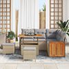 vidaXL Gartensofa-set mit Kissen 8 pcs Beige und Hellgrau 3363177 Bild 3