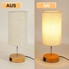 ZMH Nachttischlampe Touch Tischlampe 2ER - Dimmbar Warmweiß Licht mit Stoff Lampenschirm USB Ladefunktion Rund für Modern Deko Schlafzimmer Wohnzimmer Nachttisch Geschenk Esszimmer Bild 4