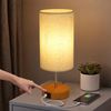 ZMH Nachttischlampe Touch Tischlampe 2ER - Dimmbar Warmweiß Licht mit Stoff Lampenschirm USB Ladefunktion Rund für Modern Deko Schlafzimmer Wohnzimmer Nachttisch Geschenk Esszimmer Bild 2
