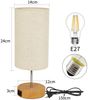ZMH Nachttischlampe Touch Tischlampe 2ER - Dimmbar Warmweiß Licht mit Stoff Lampenschirm USB Ladefunktion Rund für Modern Deko Schlafzimmer Wohnzimmer Nachttisch Geschenk Esszimmer Bild 5