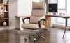 Bürostuhl, Technikstoff mit verstellbarer Lendenstütze & Fußstütze, 120x65x48, Beige Bild 4