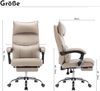 Bürostuhl, Technikstoff mit verstellbarer Lendenstütze & Fußstütze, 120x65x48, Beige Bild 2