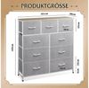 WLIVE Kommode kleiderschrank, 9 Schubladen mit Griffen, (Stauraumschrank Kommode mit Stoffschubladen), Modernes Sideboard, 100 × 30 × 102 cm, Vintagebraun-Schwarz Bild 2