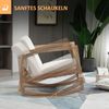 Sessel 60x81x71 cm, Schaukelstuhl gepolstert, cremeweiß mit Holzgestell Bild 4