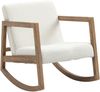 Sessel 60x81x71 cm, Schaukelstuhl gepolstert, cremeweiß mit Holzgestell Bild 2