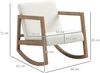 Sessel 60x81x71 cm, Schaukelstuhl gepolstert, cremeweiß mit Holzgestell Bild 3